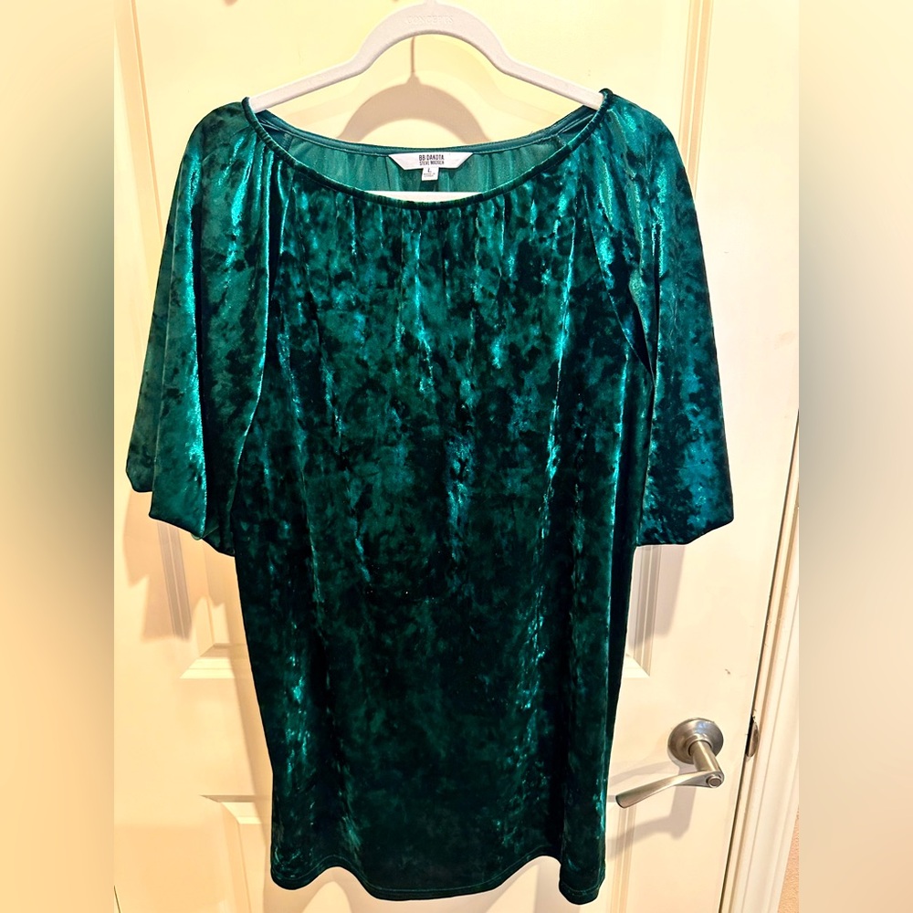BB Dakota Steve Madden Green Velvet Mini Dress